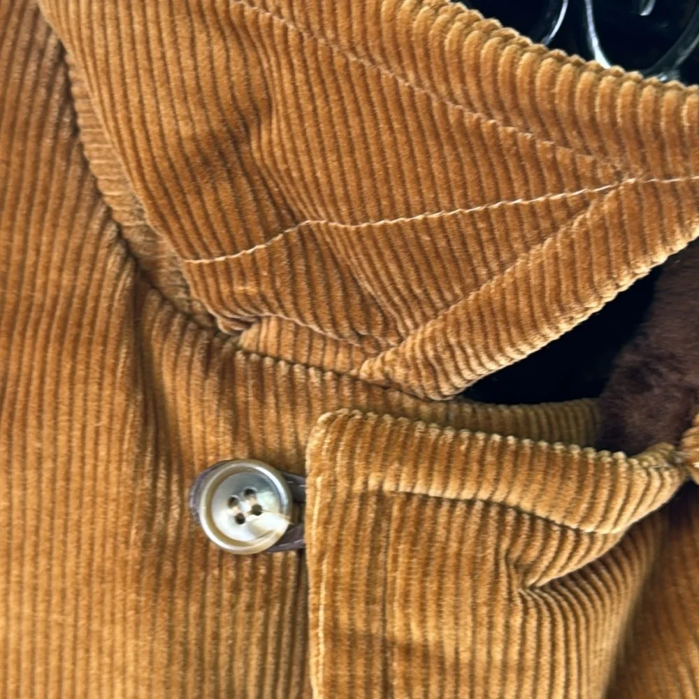 McGregor Vintage Barn Utility Jacket Rancher Coat Camel Corduroy Faux Fur Lined
